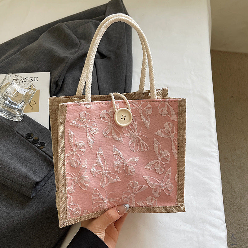 Butterfly Embroidered Fabric Tote — product view 4