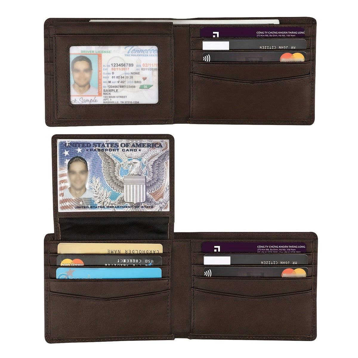 RFID-Blocking Leather Wallet LoungeYard — product view 5