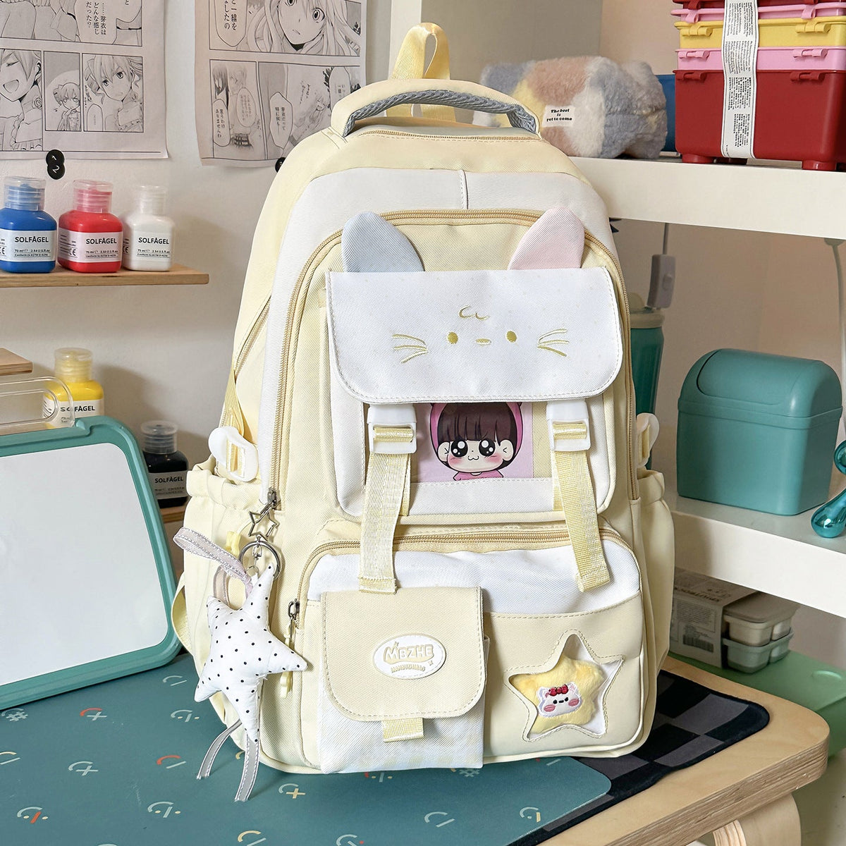 Cute Cat-Themed School Backpack LoungeYard — product view 7