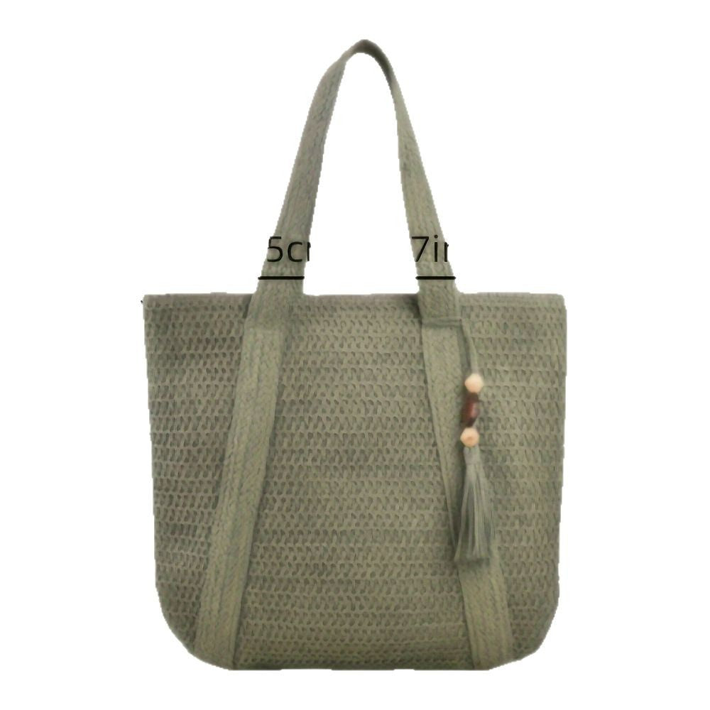 Spacious shopping bag with textured fabric pattern LoungeYard — product view 5