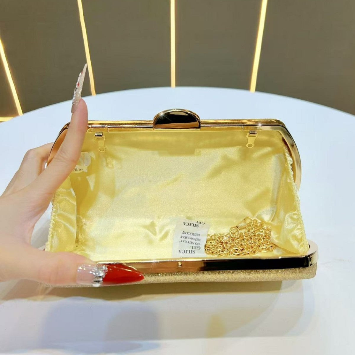 Glittering Cylindrical Evening Clutch — product view 3