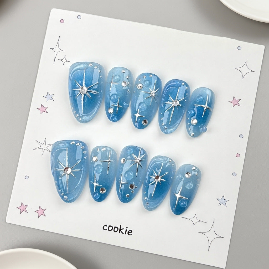 Decorative Press-On Nail Art Set with Star Accents — product view 3