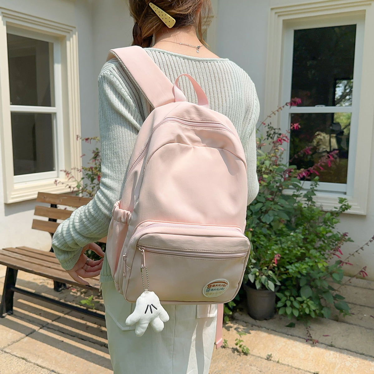 Graphic-Embellished Backpack LoungeYard — product view 2