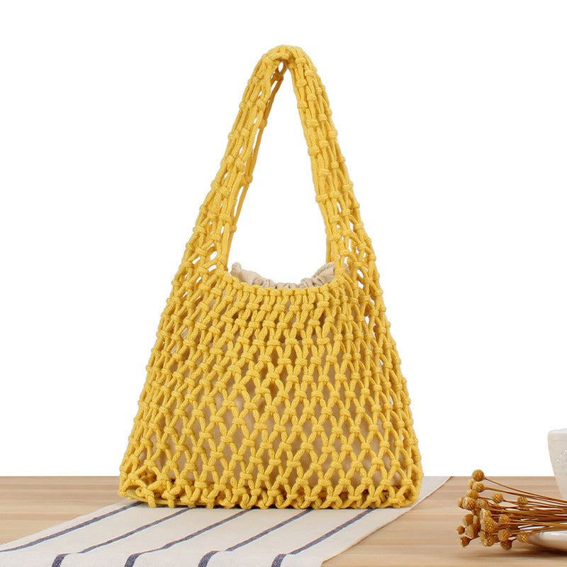 Handcrafted Tote Bag in Modern Mesh Design LoungeYard — product view 3