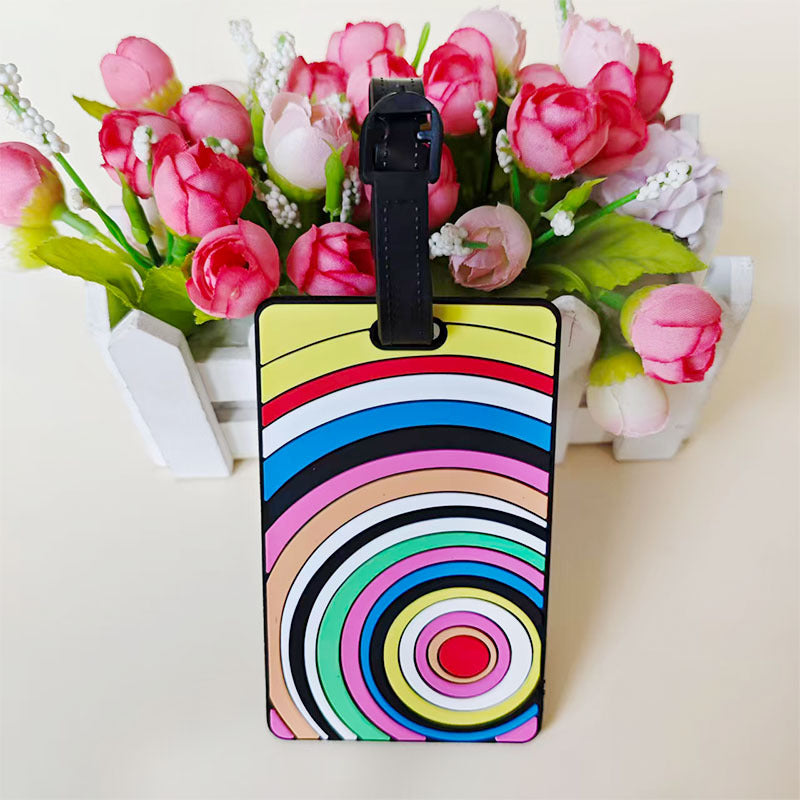 Unisex luggage tag in creative rainbow design LoungeYard — product view 7