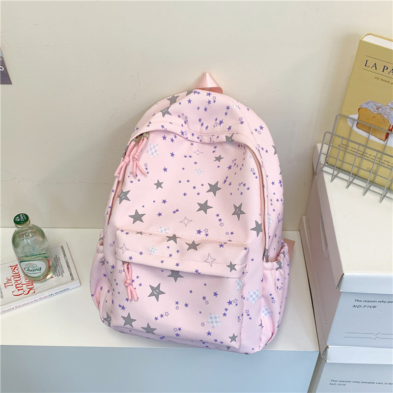 Casual Star-Patterned Backpack LoungeYard — product view 2