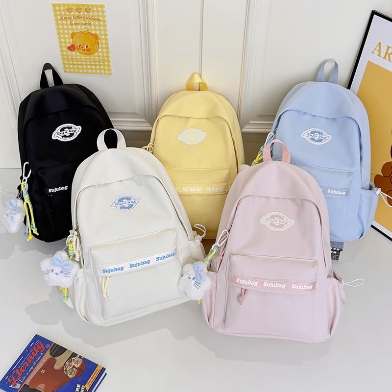 Mini Backpack with Cute Plush Charm LoungeYard — product view 4
