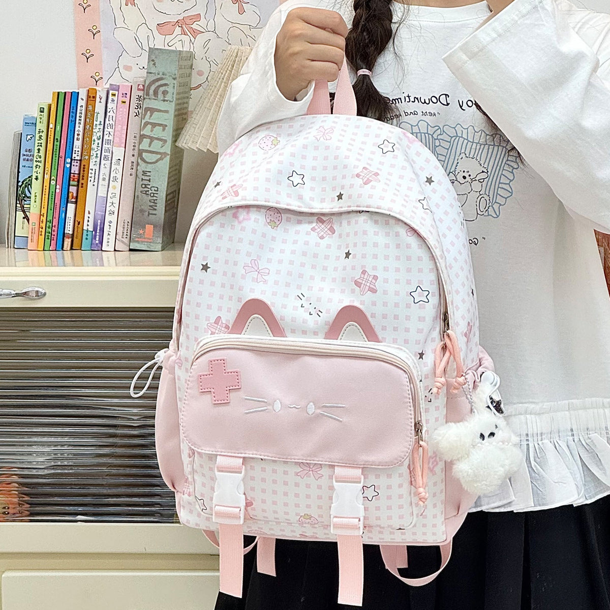 Cute Cat-Ear Backpack LoungeYard — product view 1