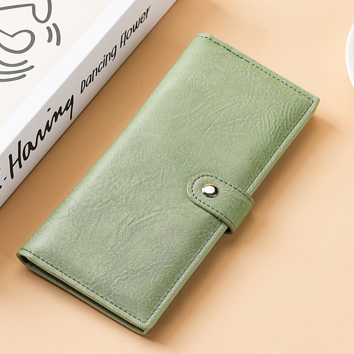 Elegant Textured Leather Long Wallet — product view 2