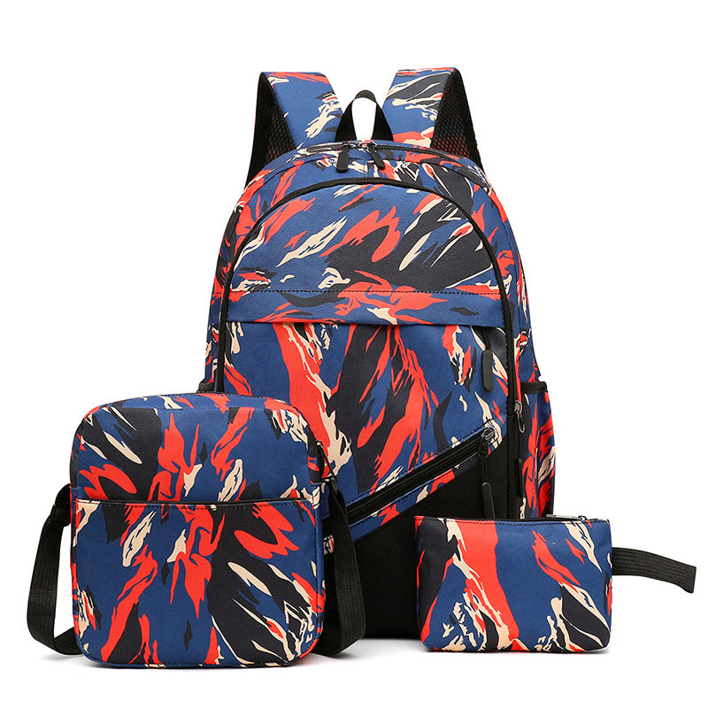 Fashionable backpack set with multiple compartments LoungeYard — product view 2