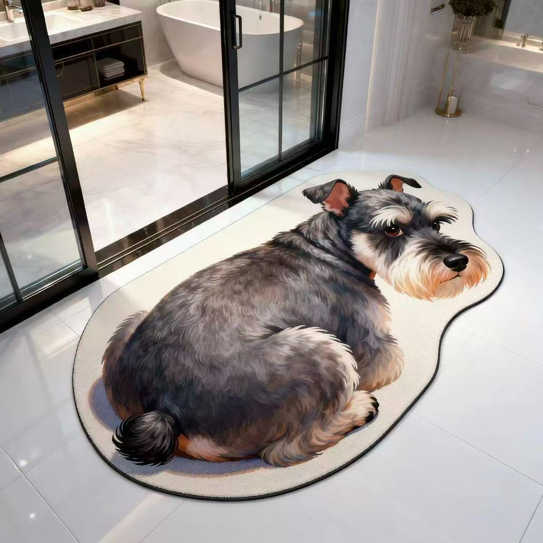 Cute Cat-Shaped Plush Bath Mat LoungeYard — product view 5