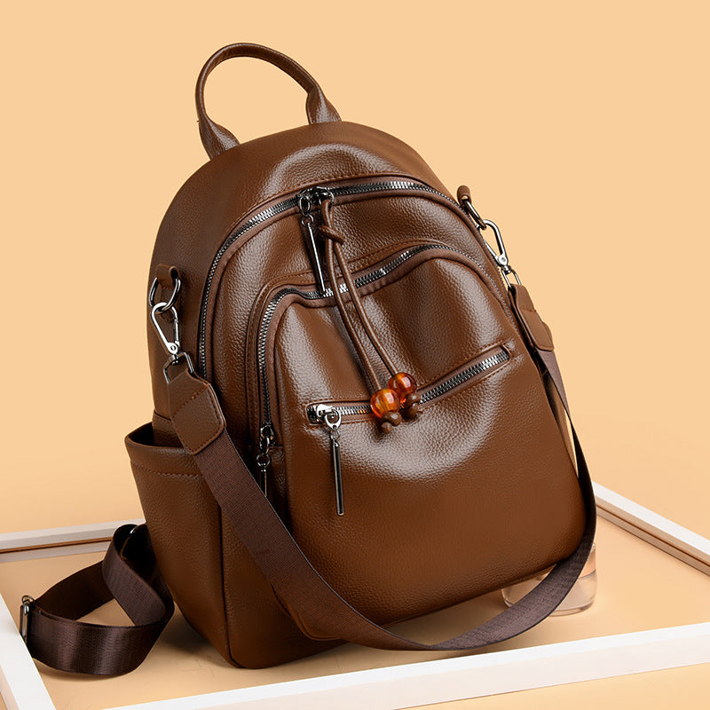 Premium Leather Travel Backpack LoungeYard — product view 3