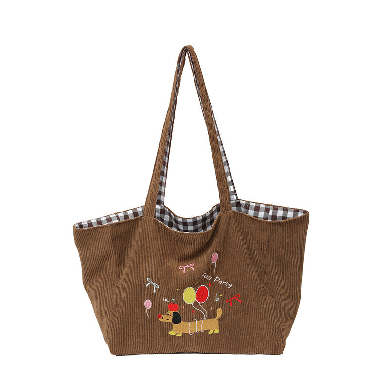 Cotton bag with playful dog motif LoungeYard — product view 5