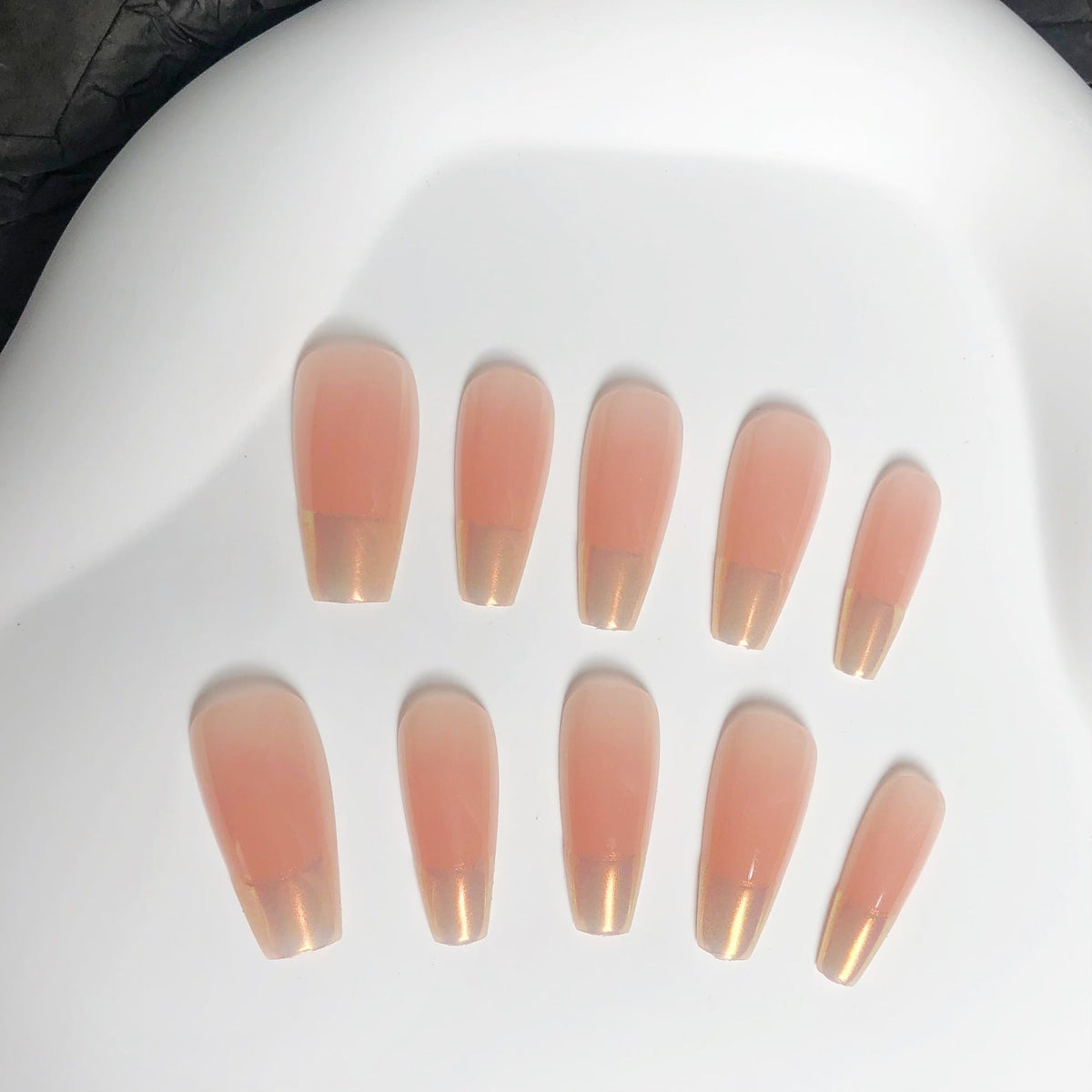 Elegant Coffin Shape Press-On Nails — product view 1