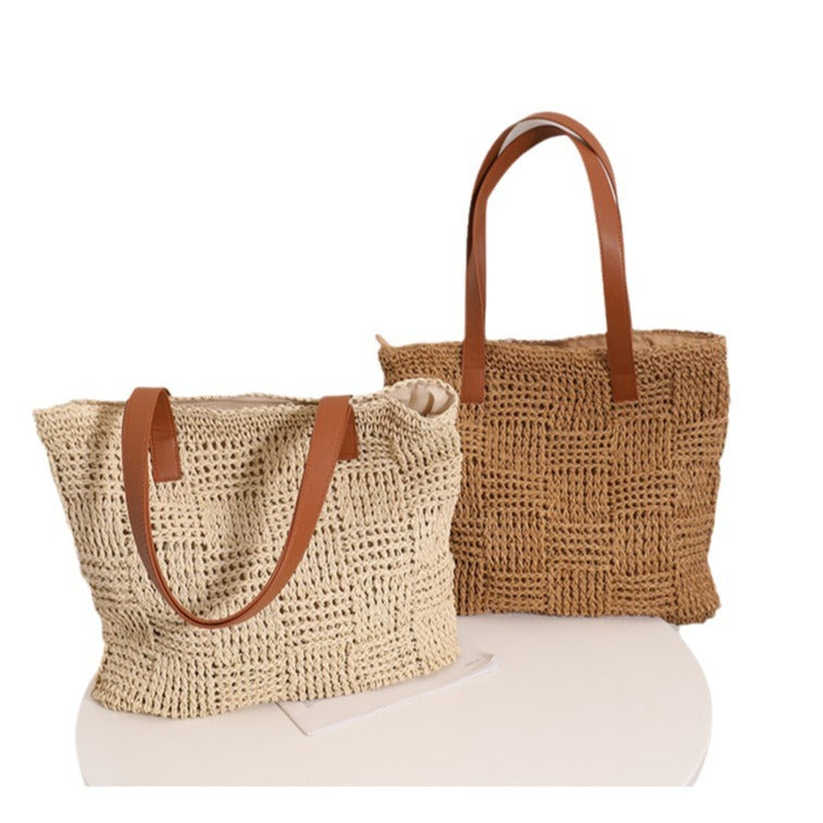 Natural braided tote bag LoungeYard — product view 5