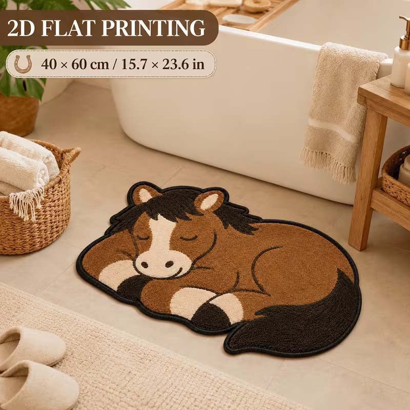 Horse-Themed Plush Bath Mat — product view 1