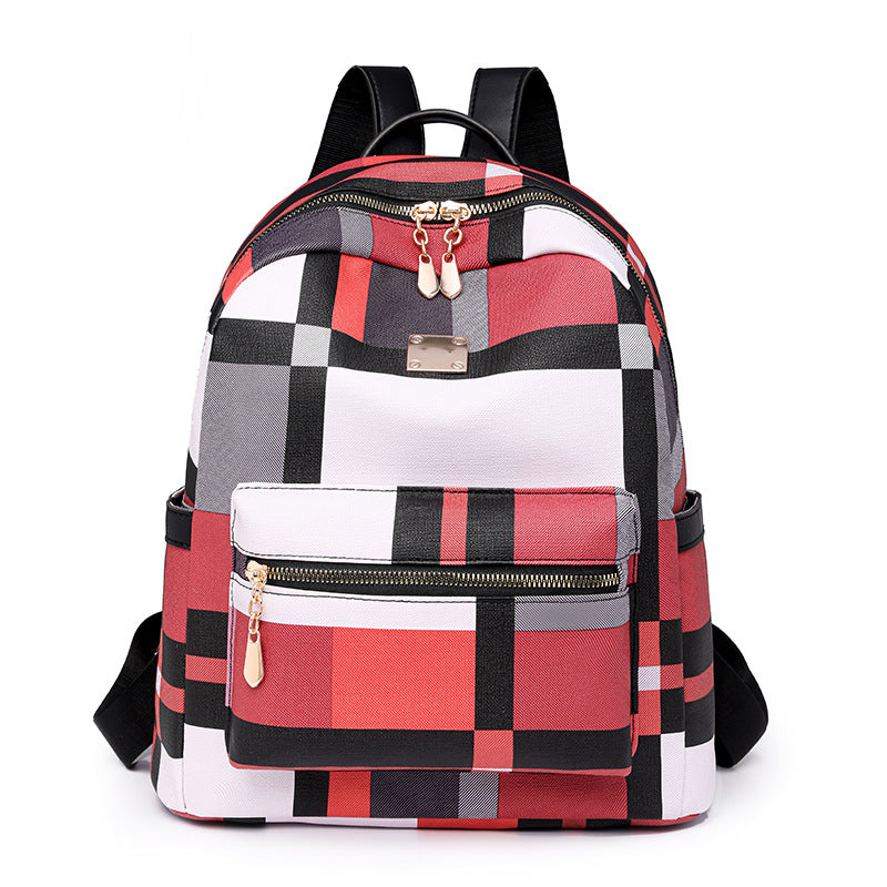 Stylish Plaid Patterned Backpack — product view 3
