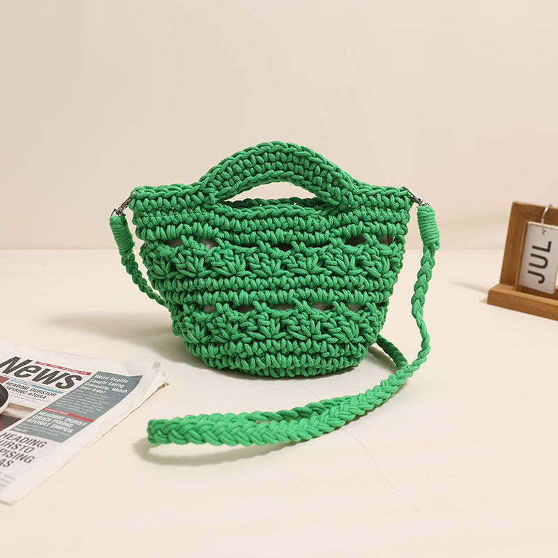 Handcrafted macrame shoulder bag with unique design LoungeYard — product view 2