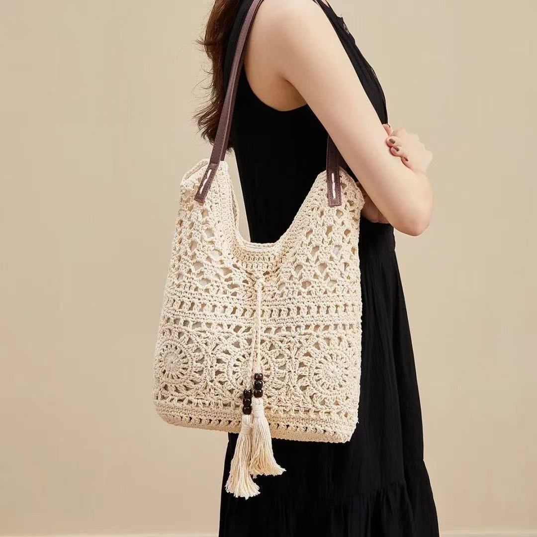 Handmade Macrame Beach Bag LoungeYard — product view 3