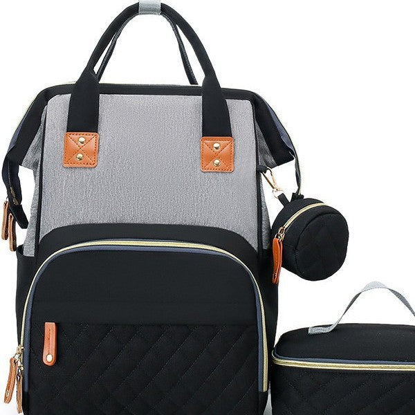Multi-Purpose Quilted Diaper Backpack LoungeYard — product view 3
