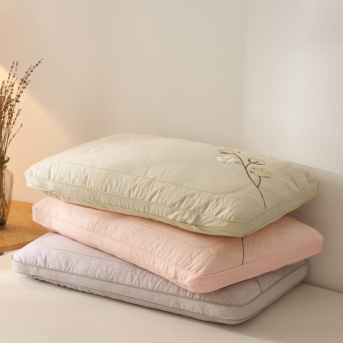 Premium Cotton Pillow Mattress Protector LoungeYard — product view 2