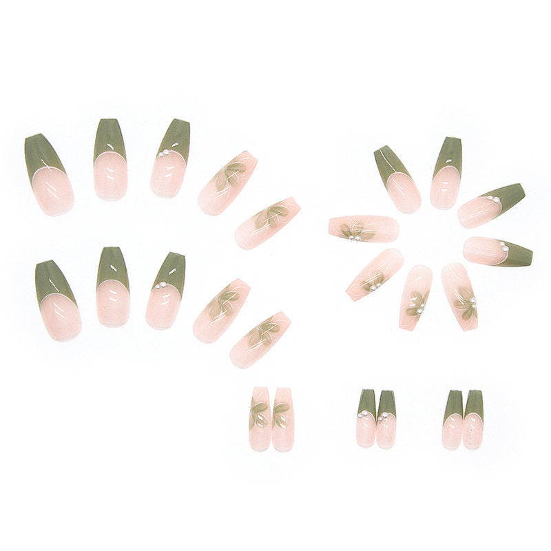 Floral Embellished Acrylic Nail Art Extensions — product view 2