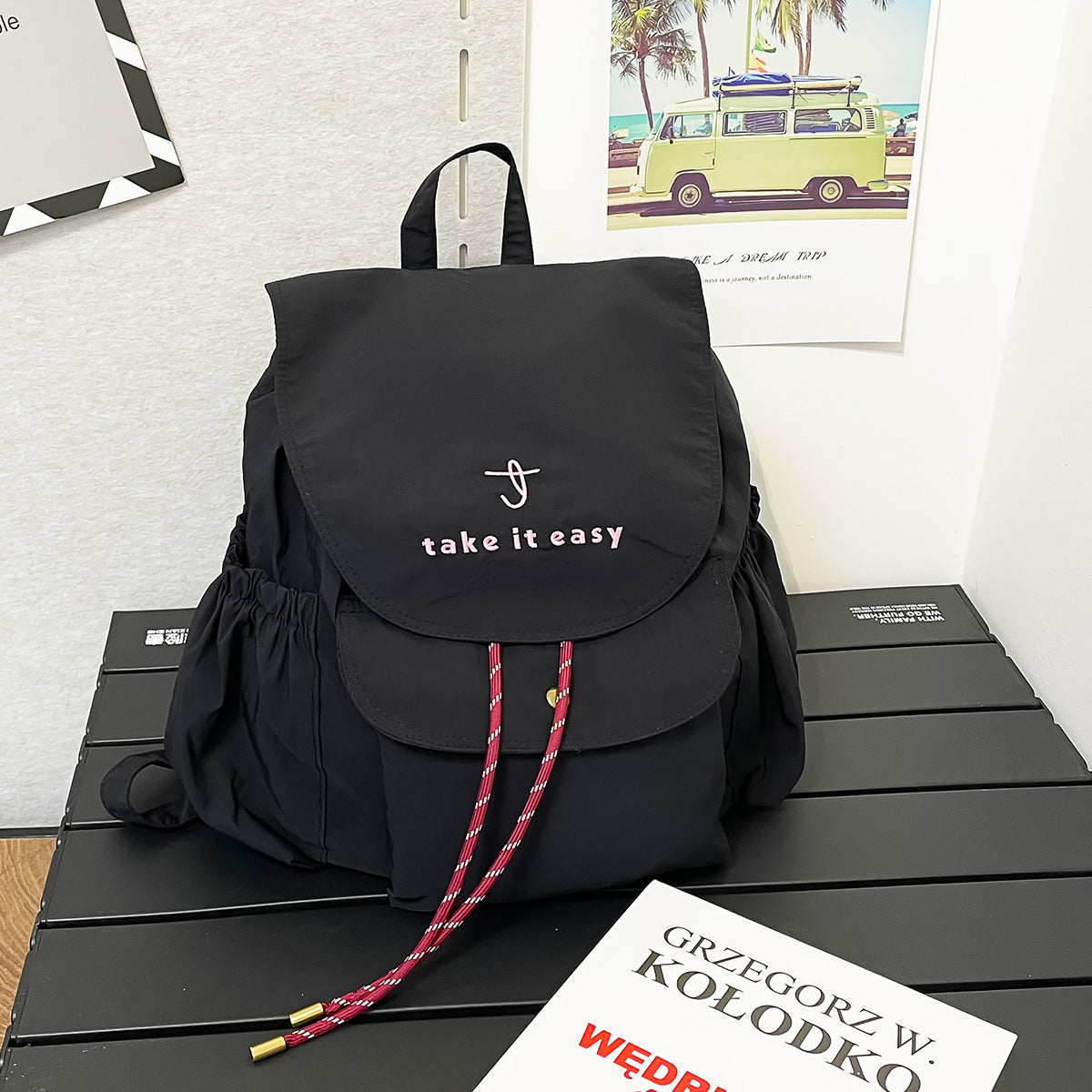 Casual Drawstring Closure Backpack LoungeYard — product view 2