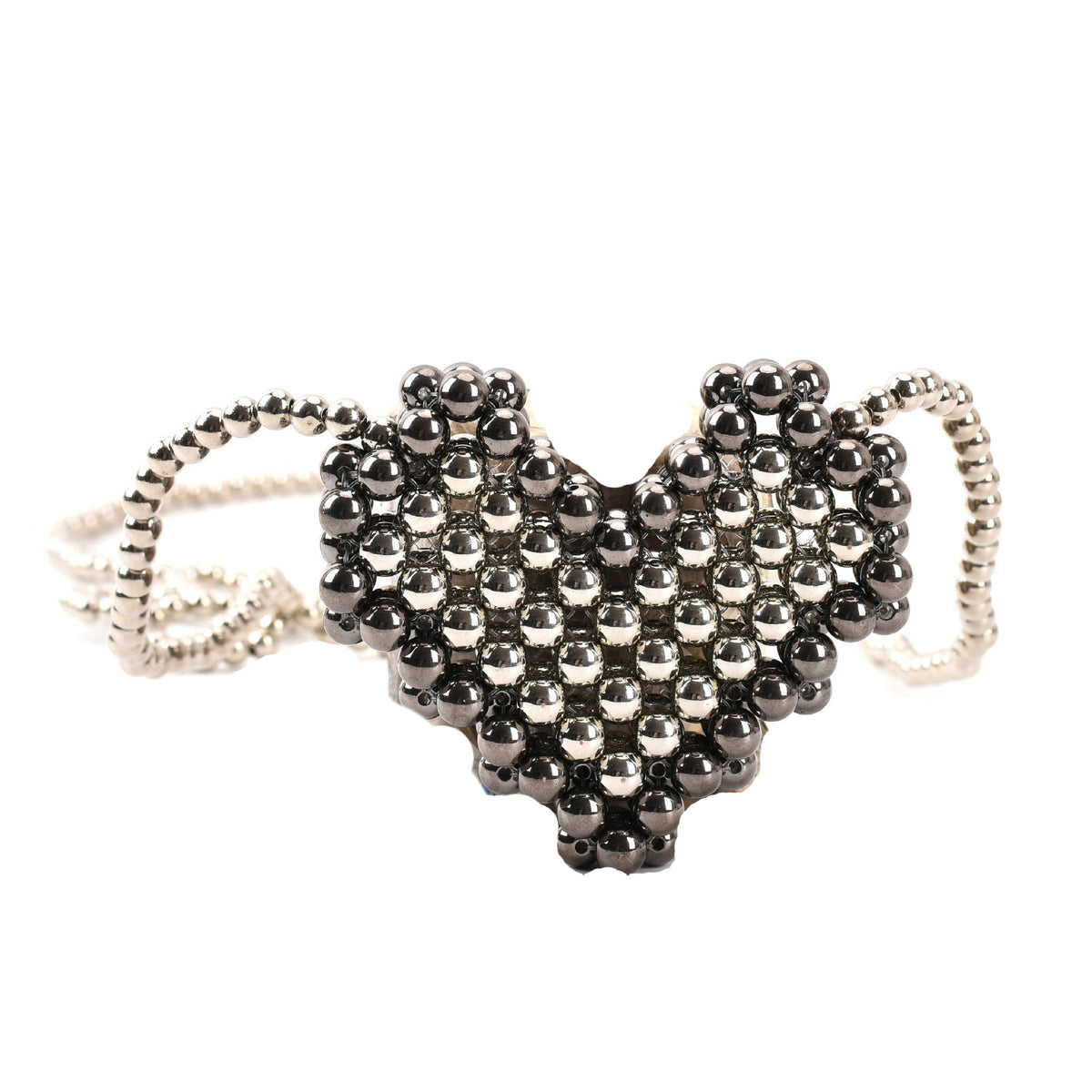 Heart-Shaped Pearl-Embellished Evening Clutch — product view 6