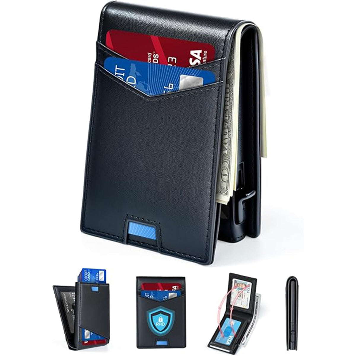 RFID-Blocking Carbon Fiber Slim Wallet LoungeYard — product view 1