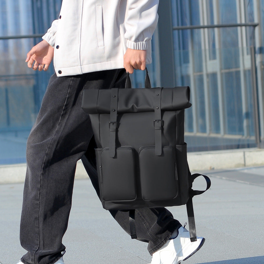 Roll-Top Waterproof Urban Backpack LoungeYard — product view 1