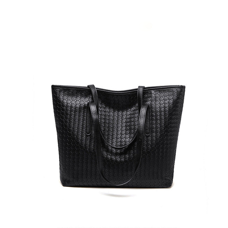 Woven Leather Tote Bag LoungeYard — product view 4