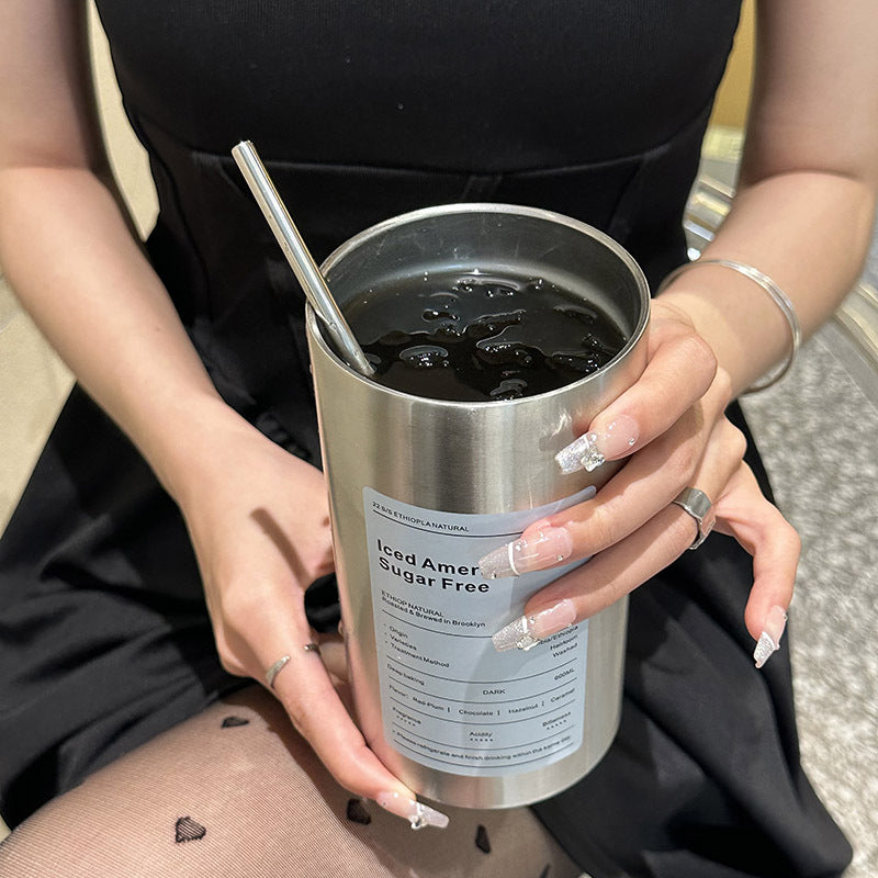Women’s insulated mug with integrated straw and practical lid LoungeYard — product view 5