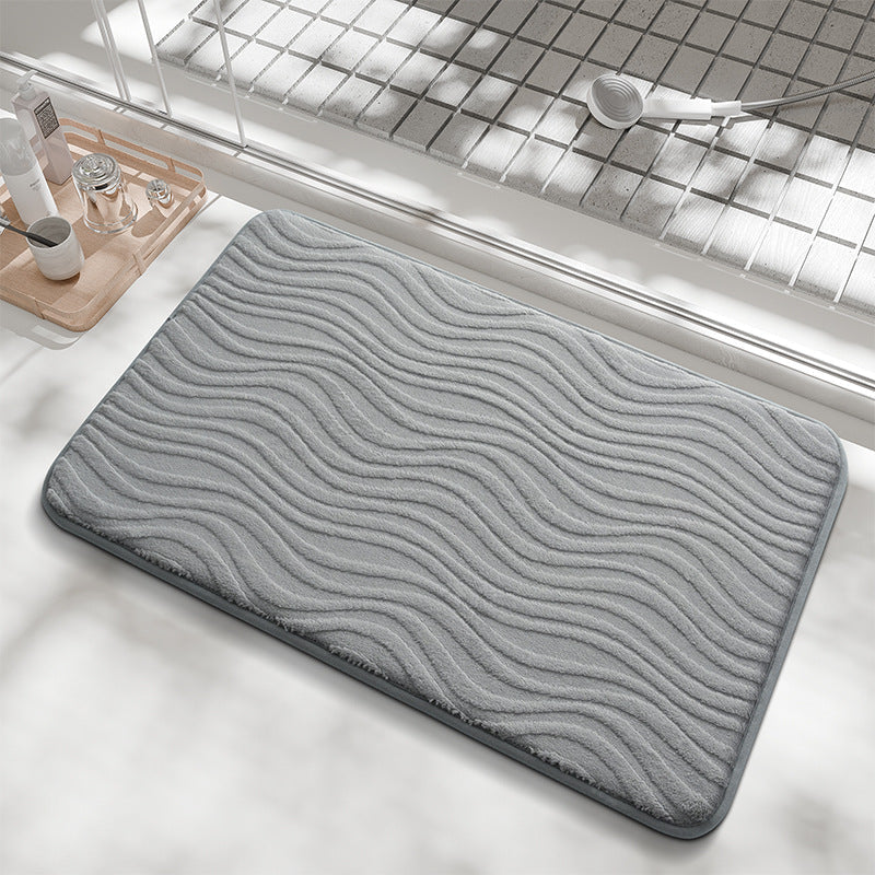 Abstract Wave Pattern Bathroom Mat Bowlift — product view 3