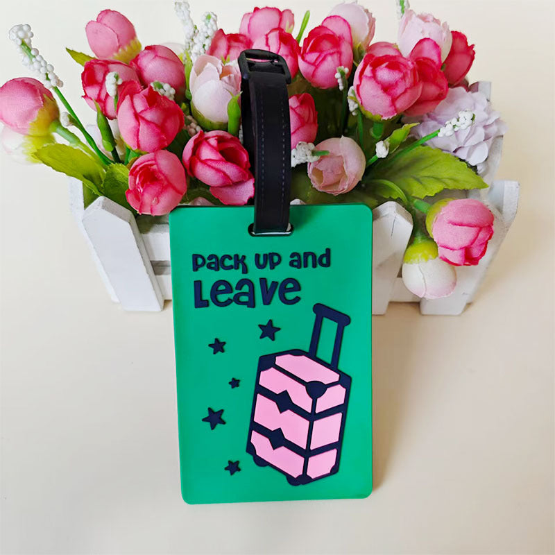 Unisex Vibrant Geometric Pattern Luggage Tag LoungeYard — product view 2