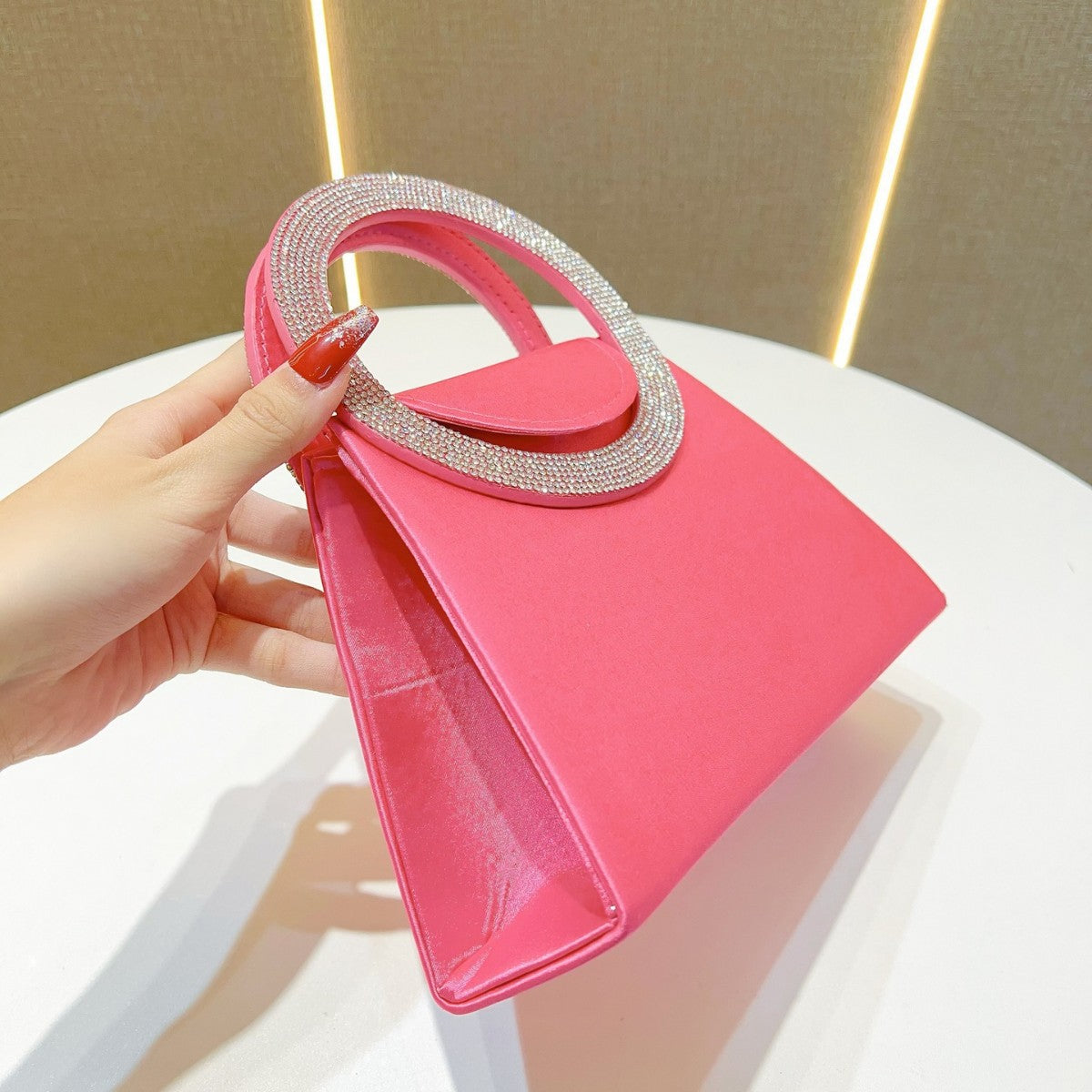 Elegant Rhinestone-Handled Handbag — product view 2