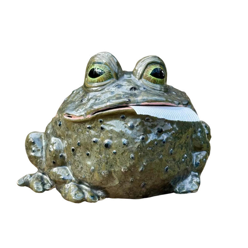 Decorative frog figure with toothbrush holder LoungeYard — product view 6