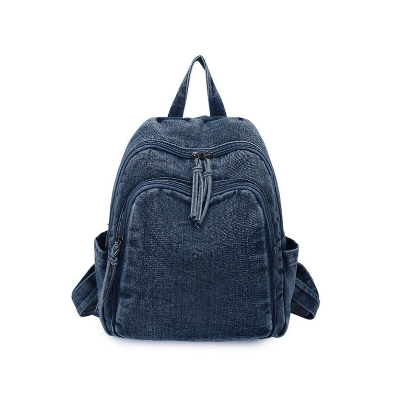 Durable Denim Backpack LoungeYard — product view 7