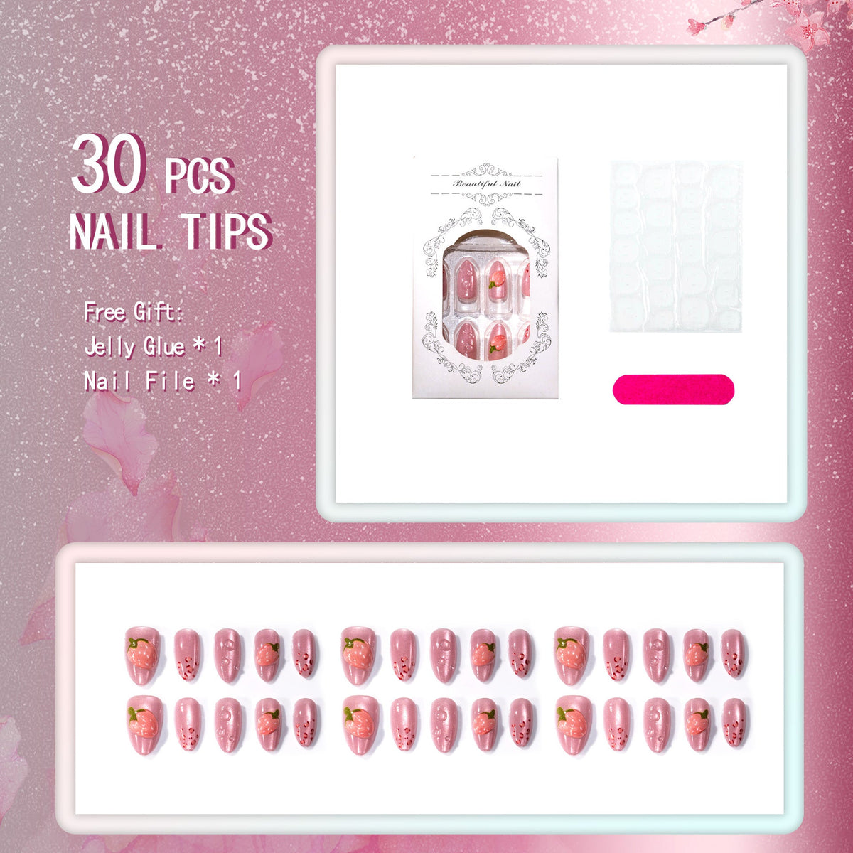 Artistic Fruit-Inspired Press-On Nail Set — product view 3