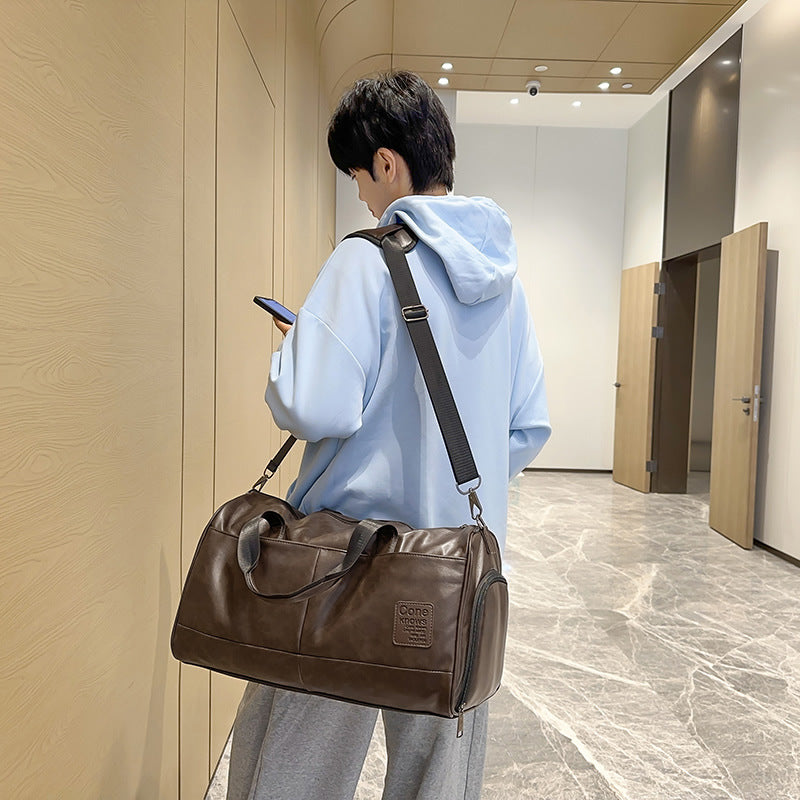Premium Leather Travel Duffle LoungeYard — product view 3