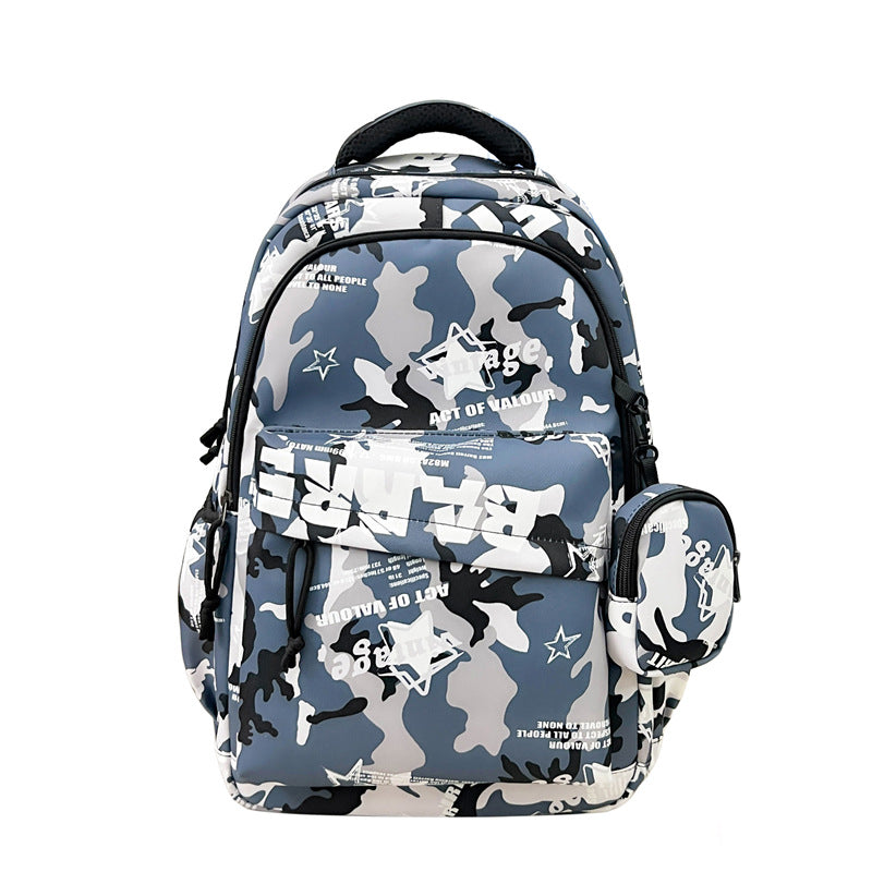 Durable Camouflage Print Backpack LoungeYard — product view 5