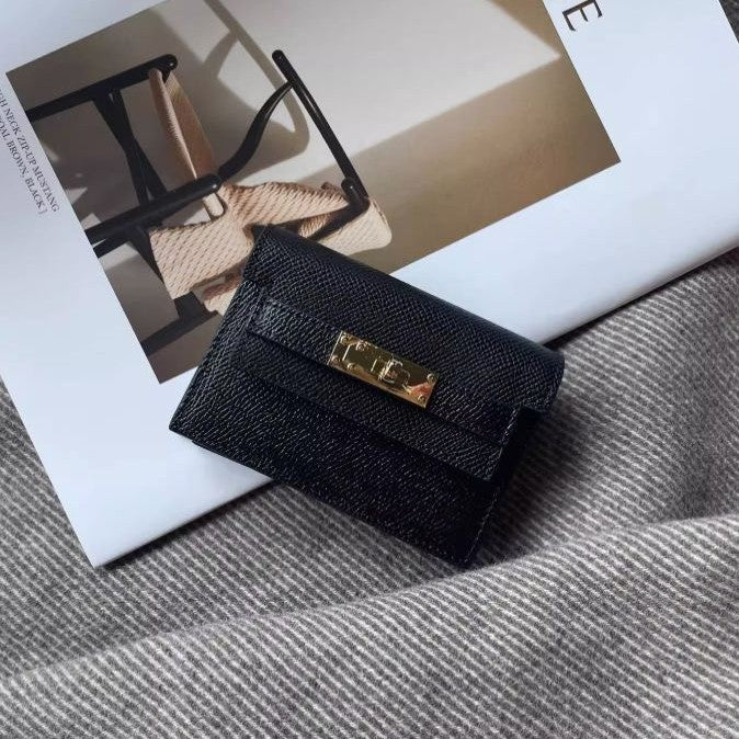 Premium Leather Cardholder with Elegant Closure LoungeYard — product view 1