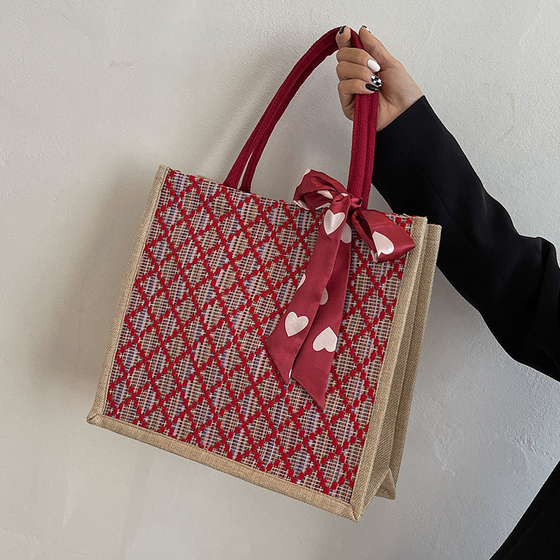 Decorative Quilted Tote Bag — product view 1