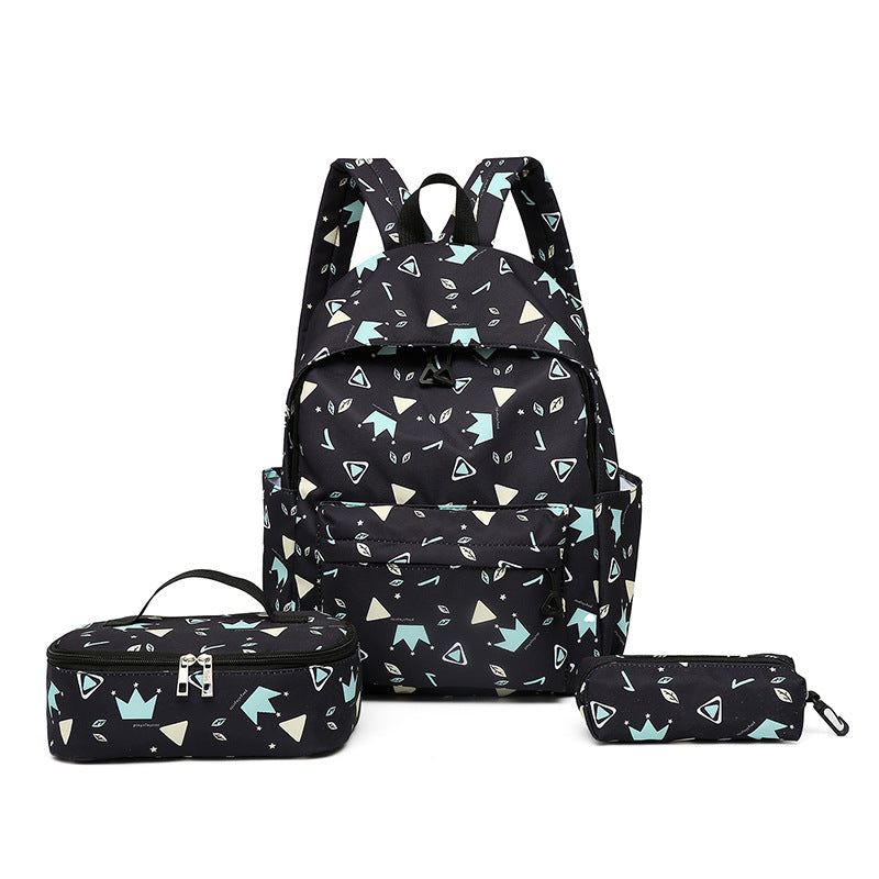Stylish backpack with separate lunch container and pencil case LoungeYard — product view 5