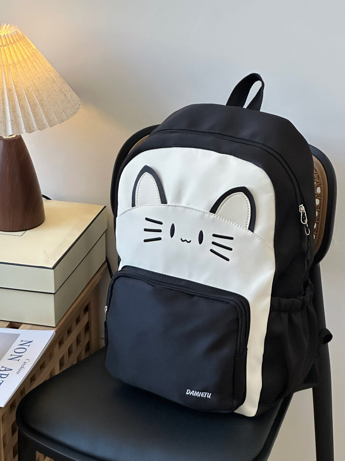 Cat-Embellished Lightweight School Backpack — product view 3