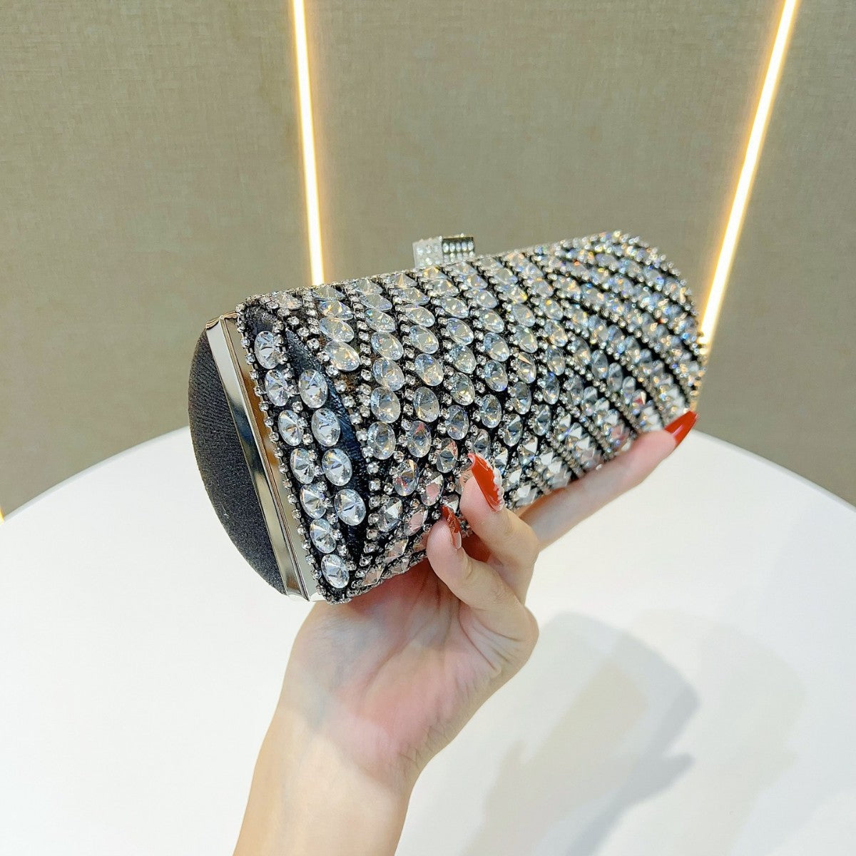 Sparkling Crystal-Studded Evening Clutch — product view 2