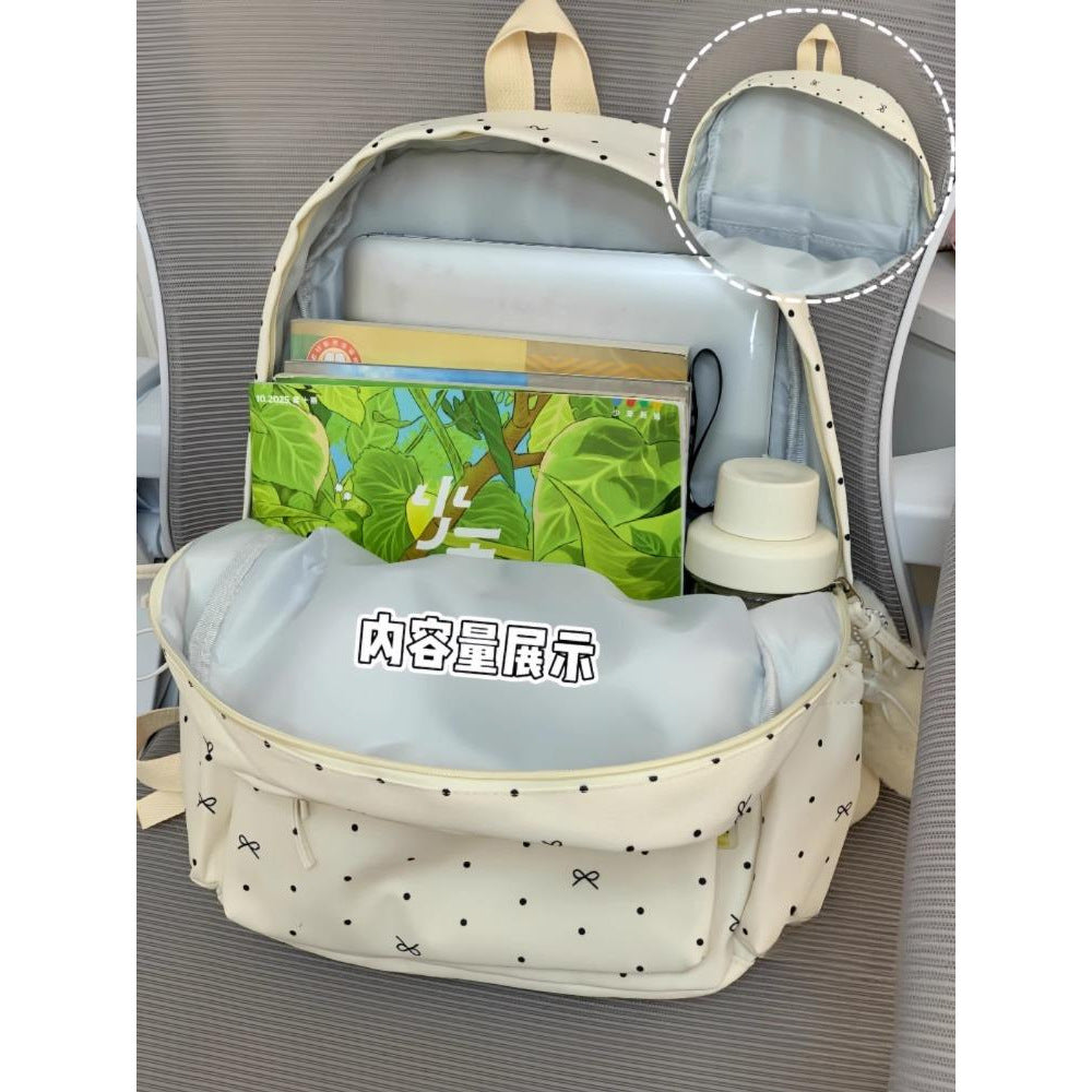 Stylish Polka Dot Casual Backpack LoungeYard — product view 5