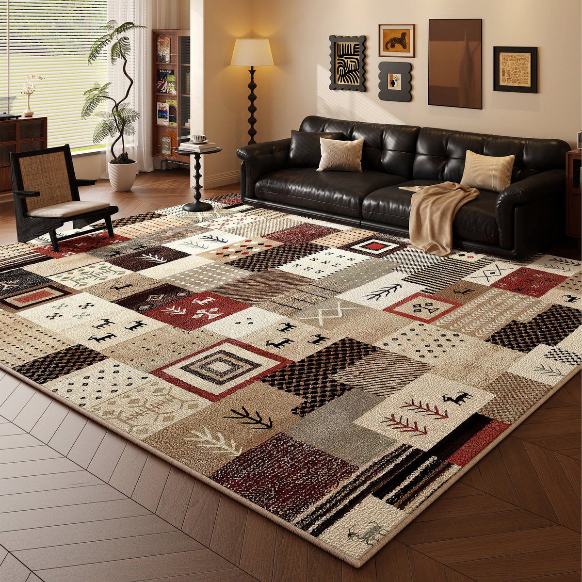 Multi-Pattern Decorative Area Rug Bowlift — product view 5