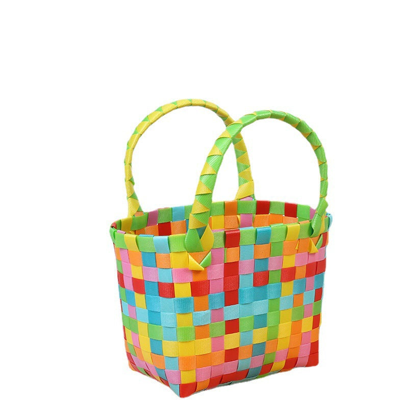 Colorful woven shopping bag LoungeYard — product view 4