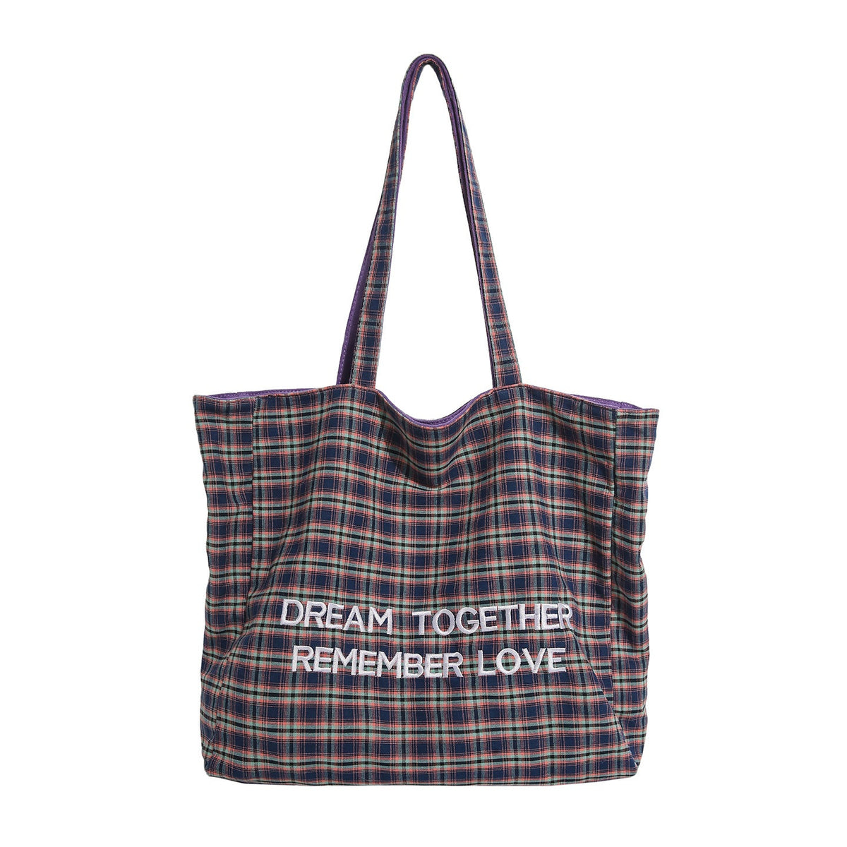 Plaid Patterned Tote Bag LoungeYard — product view 4