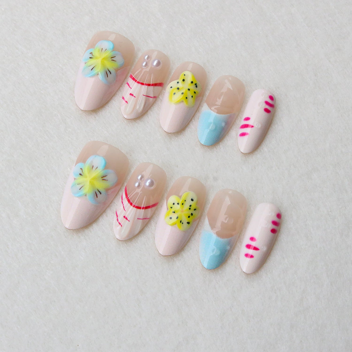 Floral Embellished Press-On Nail Art Set — product view 2